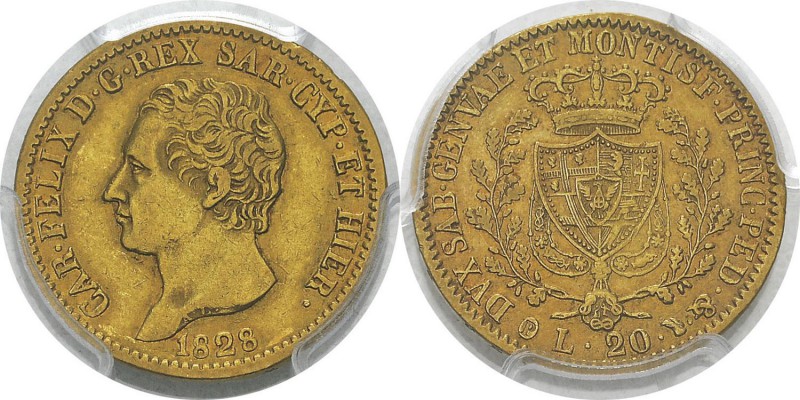Italie - Sardaigne
 Charles-Félix (1821-1831) 
 20 lires or - 1828 P Turin. 
...