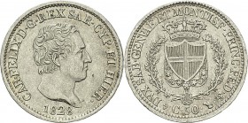 Italie - Sardaigne
 Charles-Félix (1821-1831)
 50 centesimi - 1828 L Turin.
 Exemplaire de la vente Ranieri 4 du 26 octobre 2012, N° 903.
 Superbe...