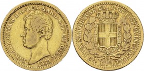 Italie - Sardaigne
 Charles-Albert (1831-1849)
 10 lires or - 1833 P Gênes. 
 Magnifique exemplaire.
 TTB
 400 / 500