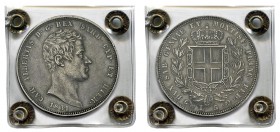 Italie - Sardaigne
 Charles-Albert (1831-1849)
 5 lires - 2ème type - 1831 P Gênes.
 Signature F. au lieu de FERRARIS sur le cou. D’une grande rare...