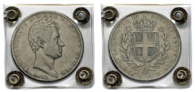 Italie - Sardaigne
 Charles-Albert (1831-1849)
 5 lires - 4ème type - 1837 P Turin. 
 Très rare.
 Certifié par Ranieri S.R.L (BB).
 TB à TTB
 20...