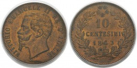 Italie
 Victor-Emmanuel II (1861-1878)
 10 centesimi - 1863 Paris. 
 Pratiquement FDC - PCGS MS 63 RB
 150 / 250