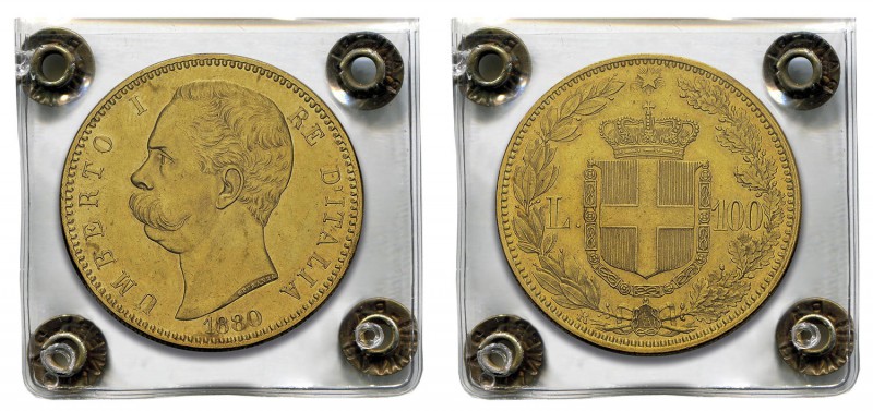 Italie
 Umberto Ier (1878-1900) 
 100 lires or - 1880 R Rome.
 D’une insigne ...