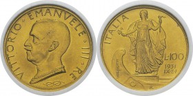 Italie
 Victor-Emmanuel III (1900-1946) 
 100 lires or - 1931 An IX R Rome. 
 Pratiquement FDC - NGC MS 63
 500 / 600