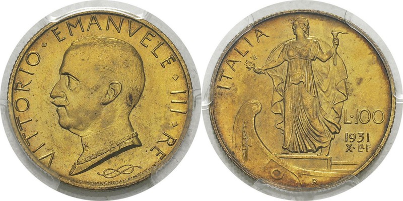 Italie
 Victor-Emmanuel III (1900-1946) 
 100 lires or - 1931 An X R Rome. 
 ...