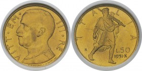 Italie
 Victor-Emmanuel III (1900-1946) 
 50 lires or - 1931 An X R Rome. 
 Pratiquement FDC - NGC MS 63
 350 / 450