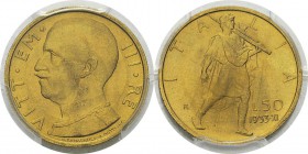 Italie
 Victor-Emmanuel III (1900-1946) 
 50 lires or - 1933 An XI R Rome. 
 Rarissime dans cette qualité.
 FDC - PCGS MS 65
 800 / 900