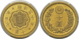 Japon
Mutsuhito (1867-1912)
10 yens or - An 30 (1897).
Magnifique exemplaire.
Pratiquement FDC - PCGS MS 64
400 / 600