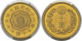 Japon
Mutsuhito (1867-1912)
10 yens or - An 41 (1908).
Magnifique exemplaire.
Pratiquement FDC - PCGS MS 64
400 / 600