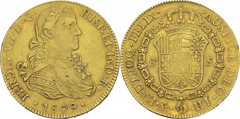 Mexique
 Ferdinand VII (1808-1833)
 8 escudos or - 1809 Mo HJ Mexico. 
 TTB à...