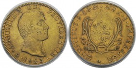 Mexique
 Augustin Ier Iturbide (1822-1823) 
 8 escudos or - 1823 JM Mexico. 
 Très rare.
 Exemplaire de la vente Chaponnière & Firmenich SA 5 du 7...