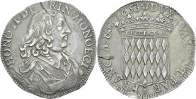 Monaco
 Honoré II (1604-1662)
 Ecu de 60 sols - 1653
 Exemplaire d'une qualité remarquable. 
 Superbe
 3.000 / 4.000