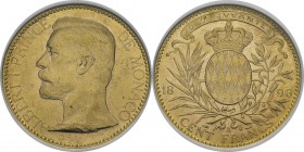 Monaco
 Albert Ier (1889-1922)
 100 francs or - 1896 A Paris.
 Magnifique exemplaire.
 Superbe à FDC - NGC MS 61
 1.200 / 1.400