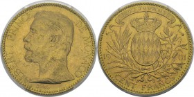 Monaco
 Albert Ier (1889-1922)
 100 francs or - 1901 A Paris.
 Magnifique exemplaire.
 Pratiquement FDC - PCGS MS 63
 2.000 / 2.500