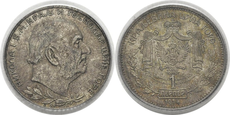 Montenegro
 Nicolas Ier (1860-1918)
 1 perper - 1914
 Pratiquement FDC - PCGS...