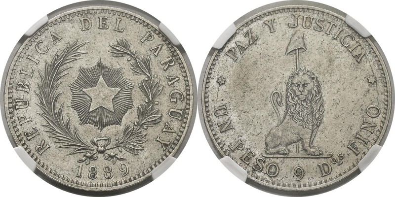 Paraguay
 République (1811 à nos jours) 
 1 peso - 1889 Buenos Aires. 
 Légèr...