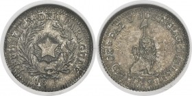 Paraguay
 République (1811 à nos jours)
 Epreuve du 20 centimos - 18-- (vers 1889). 
 Frappé sur un 20 centavos 1883 d'Argentine. 
 Rarissime.
 F...