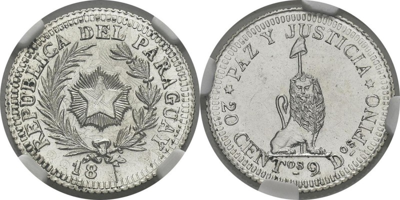 Paraguay
 République (1811 à nos jours)
 Epreuve du 20 centimos - 18-- (vers 1...