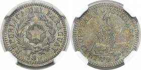 Paraguay
 République (1811 à nos jours)
 Epreuve du 10 centimos - 18-- (vers 1889).
 Frappé sur un 10 centavos (1881-1883) d'Argentine. 
 Rarissim...