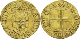 Portugal
 Sébastien Ier (1557-1578)
 1 cruzado or - Non daté Lisbonne. 
 Légèrement voilé et nettoyé.
 Superbe
 400 / 500