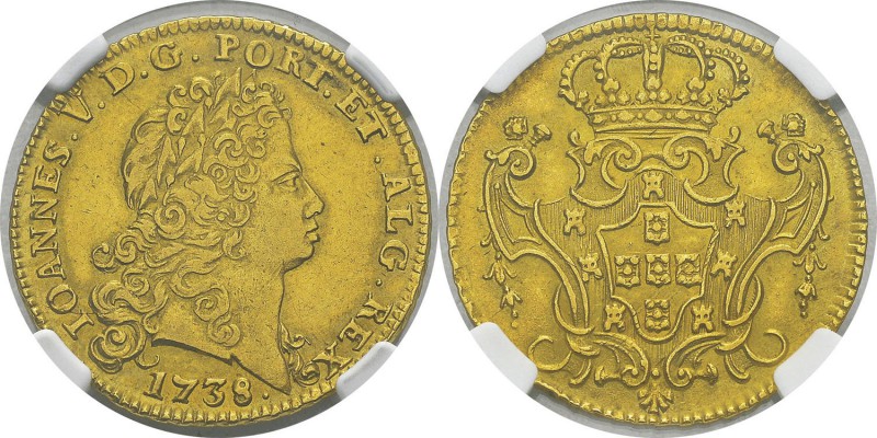 Portugal
 Jean V (1706-1750)
 4 escudos or ou 6400 reis or - 1738 Lisbonne. 
...