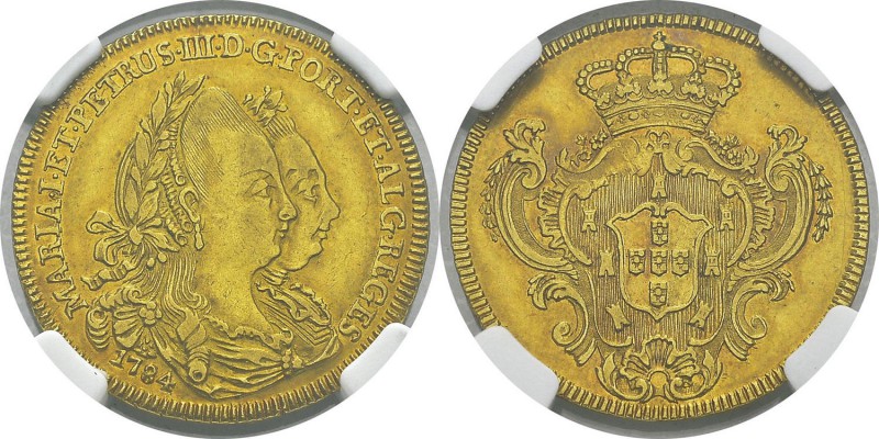 Portugal
 Marie et Pierre III (1777-1786)
 2 escudos or ou 3200 reis or - 1784...