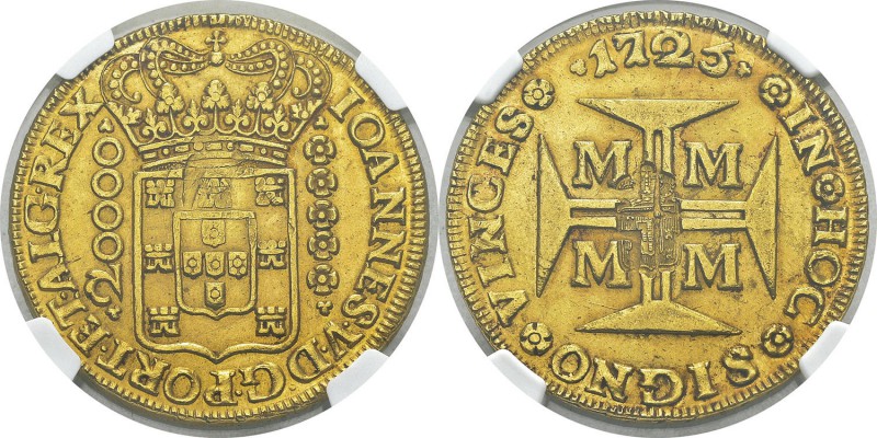 Portugal
 Marie II (1834-1853)
 30000 reis or contremarqué aux armes du Portug...