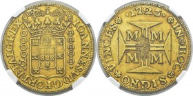 Portugal
 Marie II (1834-1853)
 30000 reis or contremarqué aux armes du Portugal suite au décret du 21 juillet 1847 sur un 20000 reis du Brésil - 17...