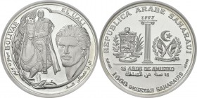 République Arabe Saharaoui Démocratique (1975 à nos jours)
 Epreuve sur flan bruni du 1000 pesetas argent - 1997
 Flan Bruni - NGC PF 68 ULTRA CAMEO...