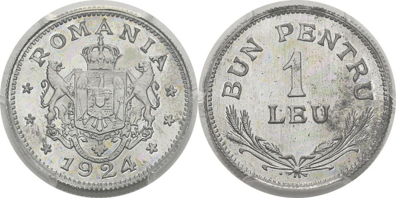 Roumanie
 Ferdinand Ier (1914-1927)
 Epreuve en aluminium du 1 leu - 1924 Brux...