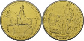 Roumanie
 Charles II (1930-1940)
 Epreuve hybride en bronze doré du 12 ducats - 1940 Bucarest.
 Tranche striée - Frappe médaille. Avers du Sch/St 1...