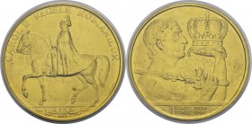Roumanie
 Charles II (1930-1940)
 Epreuve en bronze doré du 12 ducats - 1940 Bucarest.
 Tranche striée - Frappe médaille. 
 Rarissime.
 Frappe d'...