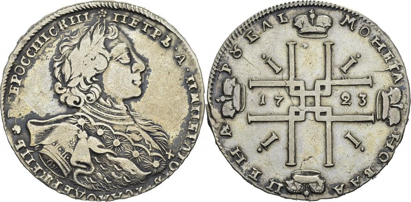 Russie
 Pierre Ier (1689-1725)
 1 rouble - 1723 Krasny Moscou. 
 TTB
 300 / ...