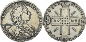 Russie
 Pierre Ier (1689-1725)
 1 rouble - 1723 Krasny Moscou. 
 TTB
 300 / 400