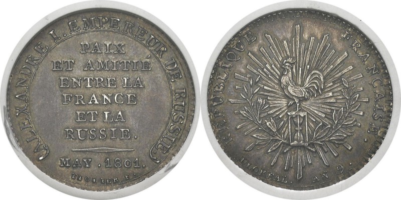 Russie
 Alexandre Ier (1801-1825)
 Epreuve en argent du 2 francs (module) de l...