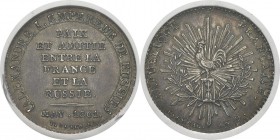 Russie
 Alexandre Ier (1801-1825)
 Epreuve en argent du 2 francs (module) de la Paix Franco-Russe - An 9 / 1801 - Tiolier.
 Tranche feuilletée - Fr...