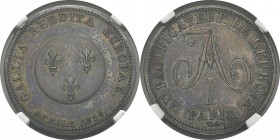 Russie
 Alexandre Ier (1801-1825) Alexandre Ier et Louis XVIII
 Epreuve en argent du 2 francs (module) - 1814 - Tiolier. 
 Tranche inscrite en creu...