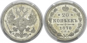 Russie
 Alexandre II (1855-1881)
 20 kopecks - 1878 HФ СПБ Saint-Pétersbourg.
 FDC - PCGS MS 64+
 100 / 200