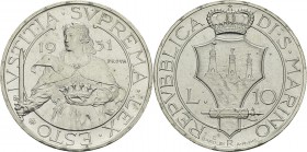 Saint Marin (République de)
 Essai du 10 lires - Prova - 1931 R Rome. 
 100 exemplaires.
 FDC Exceptionnel - NGC MS 66
 200 / 300