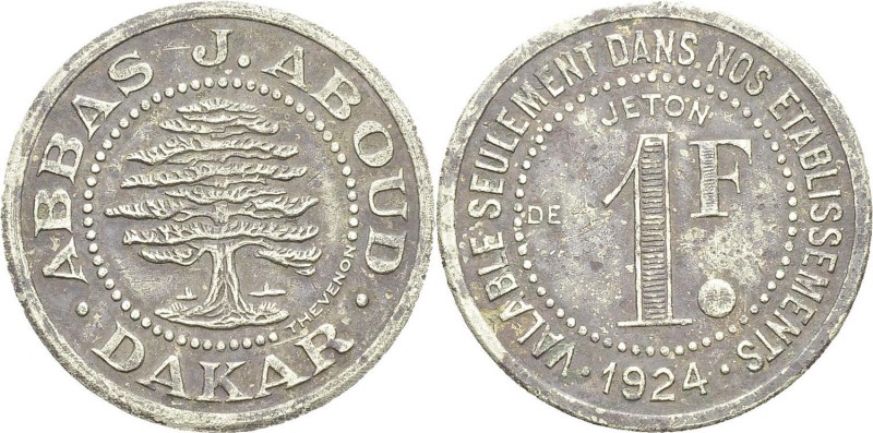 Sénégal
 1 franc en maillechort « Abbas J. Aboud » - 1924 Dakar.
 Semble inédi...