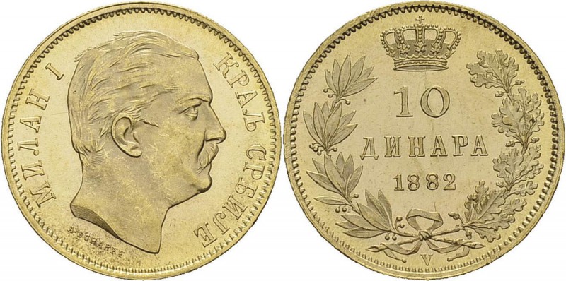 Serbie
 Milan Ier (1882-1889)
 10 dinara - 1882 V Vienne.
 D'une qualité rema...