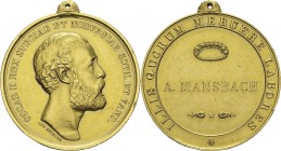 Suède
 Oscar II (1872-1907)
 Médaille en or « Illis Quorum » - Non daté - L. Ahlborn. Remise à A. Mansbach.
 27.69g - 31mm
 Superbe
 1.000 / 1.20...