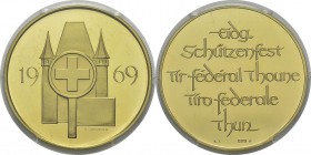 Suisse 
 Canton de Berne
 Médaille en or de tir de la ville Thoune - 1969 - K. Jacobsen.
 Frappé à l’occasion de la fête fédérale de tir. 26.00g - ...