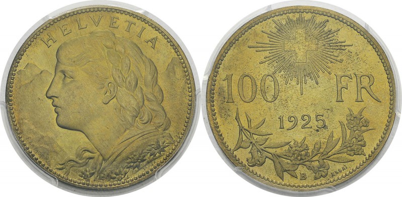 Suisse
 Confédération helvétique (1848 à nos jours) 
 Essai en laiton du 100 f...