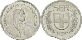 Suisse
 Confédération helvétique (1848 à nos jours) 
 5 francs - 1968 B Berne.
 Rare monnaie fautée - D’une qualité exceptionnelle. 
 FDC
 100 / ...