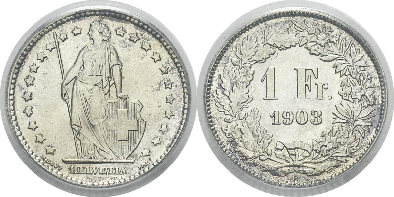 Suisse
 Confédération helvétique (1848 à nos jours) 
 1 franc - 1903 B Berne....