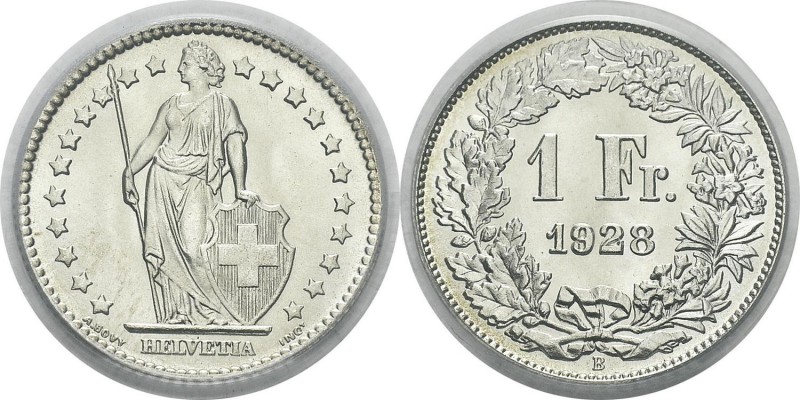 Suisse
 Confédération helvétique (1848 à nos jours) 
 1 franc - 1928 B Berne....