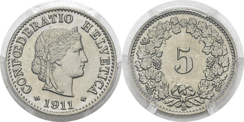 Suisse
 Confédération helvétique (1848 à nos jours) 
 5 centimes - 1911 B Bern...
