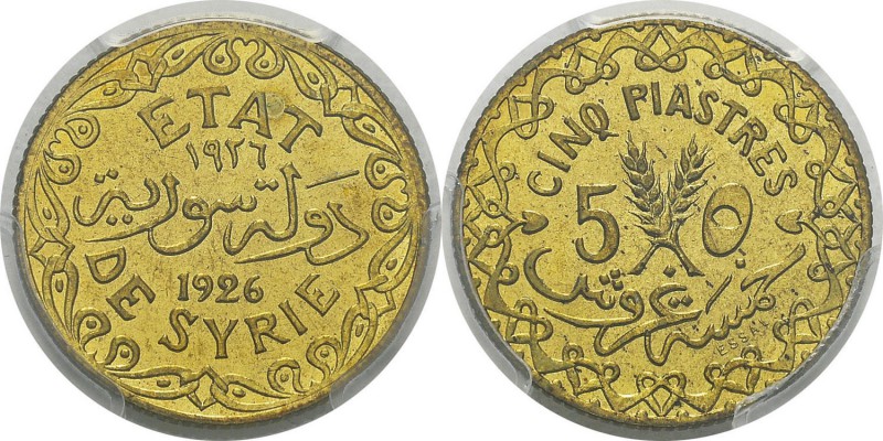 Syrie
 Mandat français (1920-1946) 
 Essai du 5 piastres - 1926 Paris. 
 Tran...