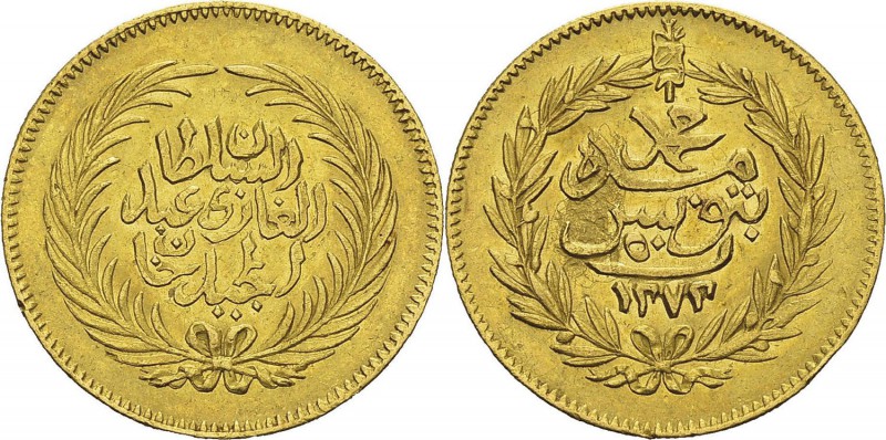 Tunisie
 Abdoul Mejid (1272-1276 AH / 1856-1859)
 50 piastres or - 1272 AH (18...